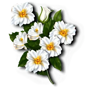 White Flower Bouquet PNG 60