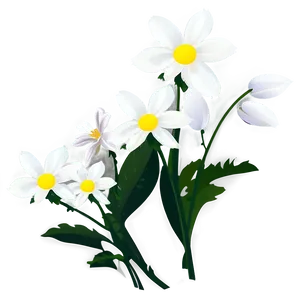 White Flower Silhouette PNG Pvq3