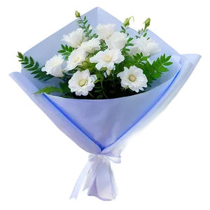 White Flowers Bouquet Wrap PNG 05242024