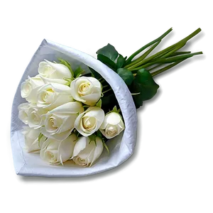 White Flowers Bouquet Wrap PNG 95