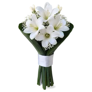 White Flowers Bouquet Wrap PNG Xcm63