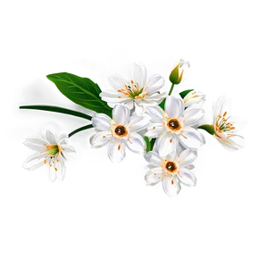 White Flowers Corner Design Png 88 PNG image