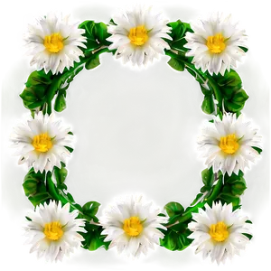 White Flowers Frame PNG Gan PNG