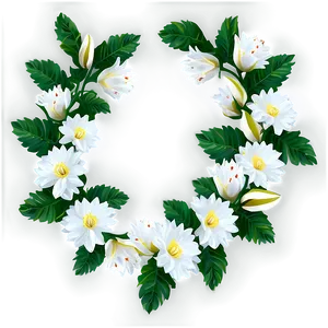 White Flowers Garland PNG Bui41 PNG