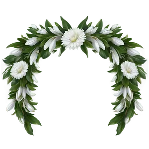 White Flowers Garland Png Unw98 PNG image