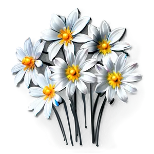 White Flowers Illustration Png 05242024 PNG image