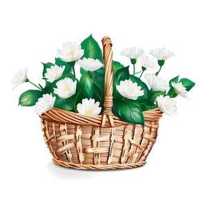 White Flowers In Basket PNG 13 PNG
