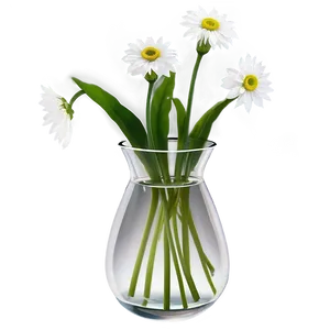 White Flowers In Vase PNG Bsf
