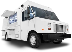 White Food Truck Readyfor Branding PNG