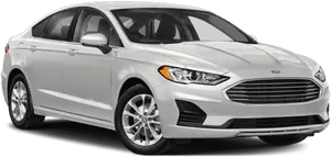 White Ford Fusion Side View PNG image