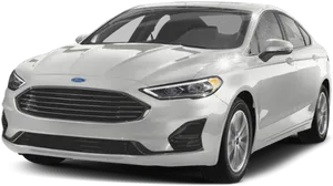 White Ford Fusion2020 Side View PNG image
