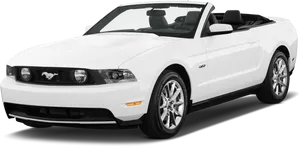 White Ford Mustang Convertible PNG image