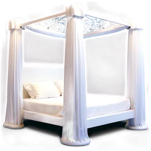 White Four Poster Bed PNG 06132024 PNG