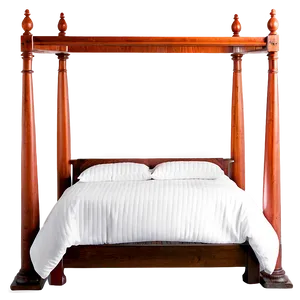 White Four Poster Bed PNG 06132024 PNG