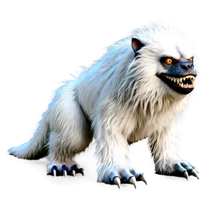 White Furry Monster Creature Png 06212024 PNG image