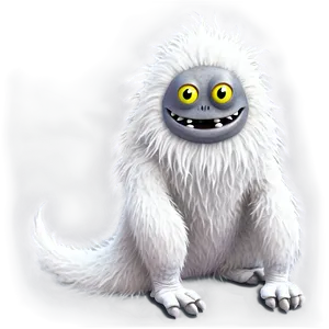 White Furry Monster Creature Png 06212024 PNG image