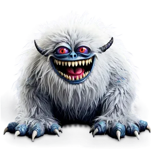 White Furry Monster Creature Png Ilp30 PNG image