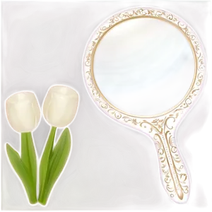 White Hand Mirror PNG 06212024