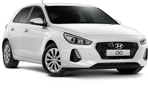 White Hatchback Car Transparent Background PNG image