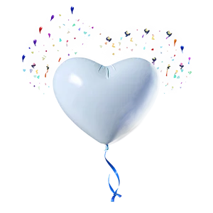 White Heart Balloon PNG Rgd