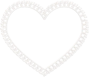 White Heart Outline Black Background PNG image