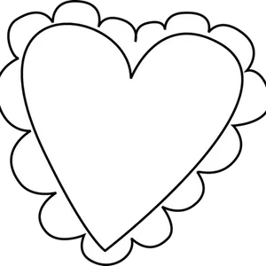 White Heart Outline Black Background PNG image