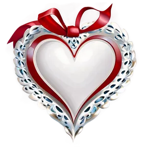 White Heart With Ribbon Png 95 PNG image