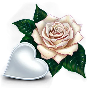 White Hearts And Roses PNG 36