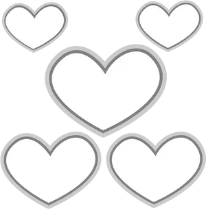 White Hearts Black Background PNG image