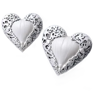 White Hearts For Decoration PNG 06252024 PNG