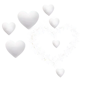 White Hearts For Decoration PNG 06252024 PNG