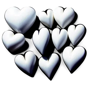 White Hearts On Black Background PNG Mwy12 PNG