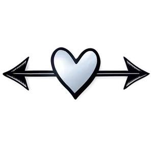 White Hearts With Arrow PNG 28