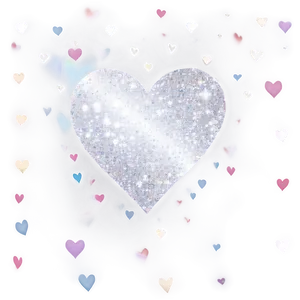 White Hearts With Glitter PNG 06252024 PNG