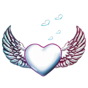 White Hearts With Wings PNG Ann32