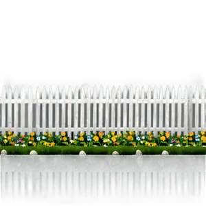 White Horse Fence Design PNG 3