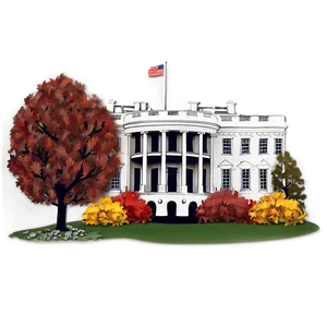 White House During Autumn Png Oys PNG image