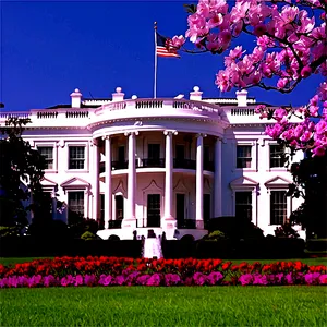 White House In Spring Bloom PNG 06252024