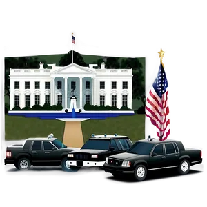 White House With Presidential Motorcade Png 06252024 PNG image