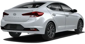 White Hyundai Elantra Rear View PNG image