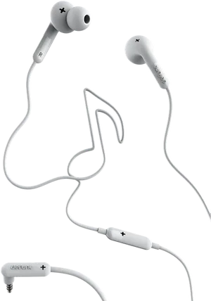 White In Ear Earphoneswith Inline Control PNG image
