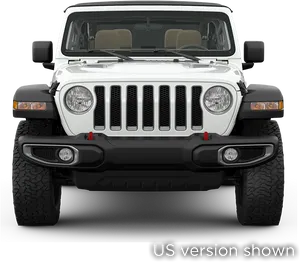 White Jeep Wrangler Front View