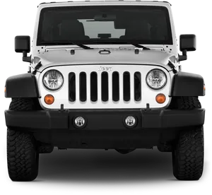 White Jeep Wrangler Front View PNG image