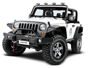 White Jeep Wrangler Offroad Ready