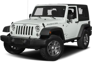 White Jeep Wrangler Rubicon S U V