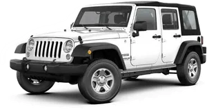 White Jeep Wrangler Unlimited Side View