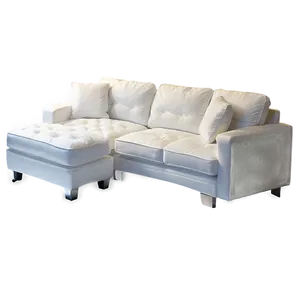 White L-shaped Couch Png 06212024 PNG image