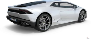White Lamborghini Huracan Rear View