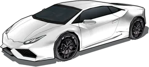 White Lamborghini Huracan Side View