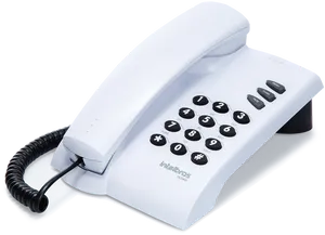 White Landline Telephone Intelbras PNG image